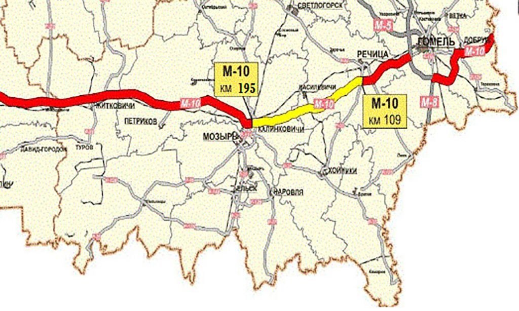 Трасса м8 беларусь карта